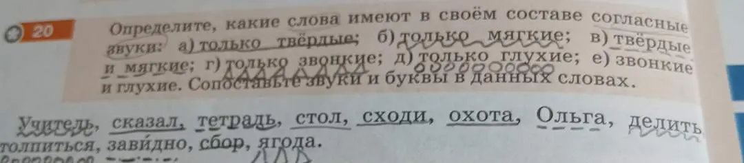 Определи, какие слова имеют в своём составе согласные звуки: а) только твёрдые.
