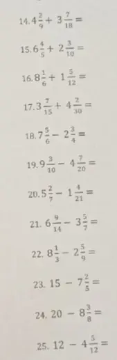 Реши пример 17: 3 7/15 + 4 2/30