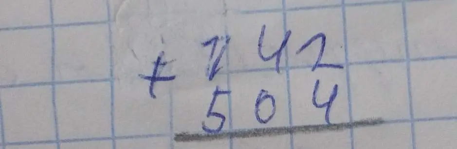 Реши пример на сложение 742 + 504