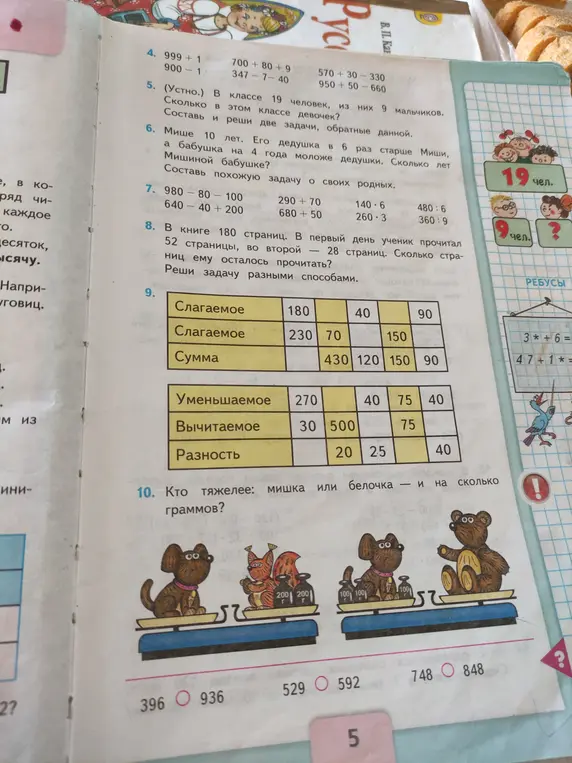 Реши примеры и задачи со страницы учебника, начиная с примера 999 + 1.