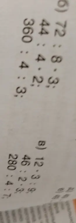 Реши примеры на деление: 72 : 8, 44 : 4, 360 : 4 и 12 : 3, 46 : 2, 280 : 7