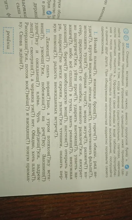 Спиши, вставляя, где нужно, букву ь в словах: новый плащ(?), изящная брош(?), гореч(?) обиды и других.