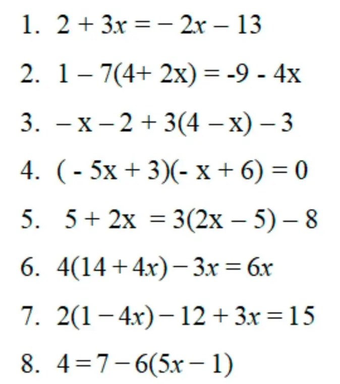 Реши уравнение 2 + 3x = -2x - 13