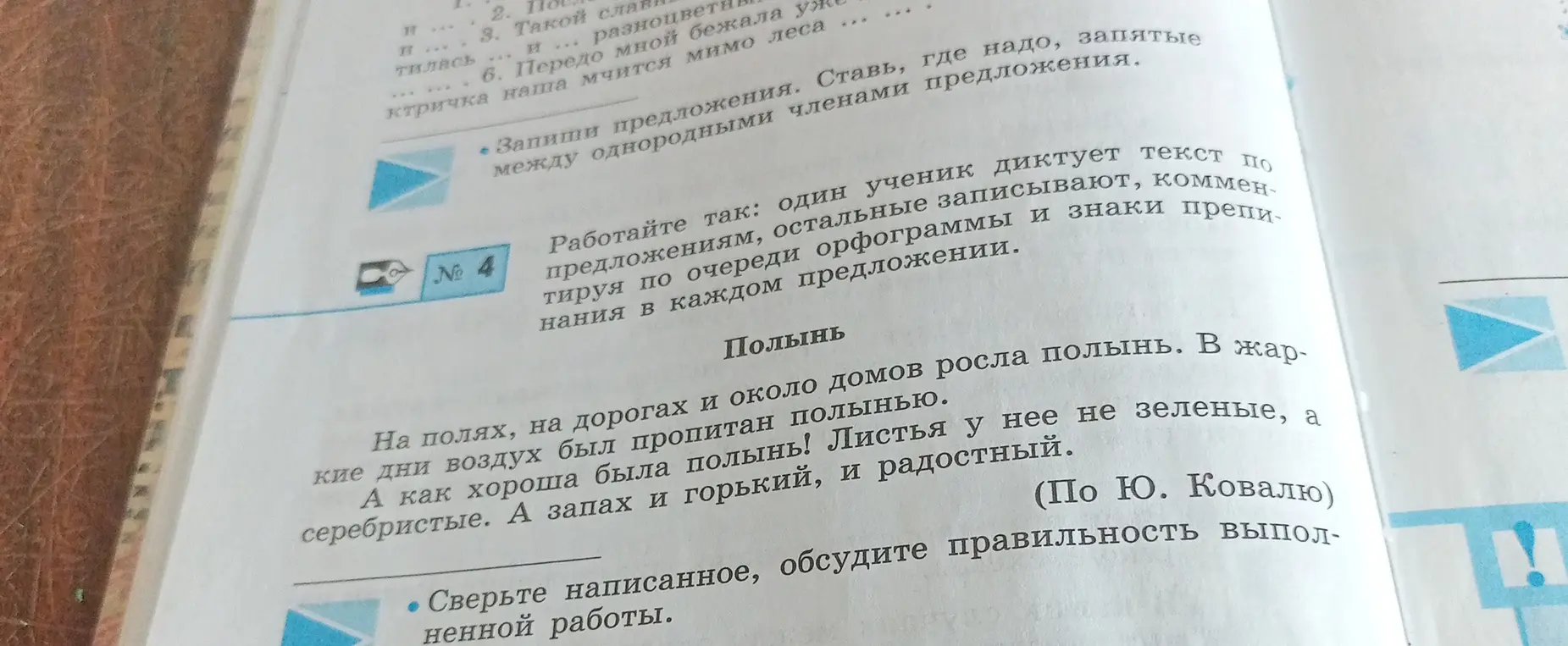 Расставь запятые между однородными членами в тексте про полынь.