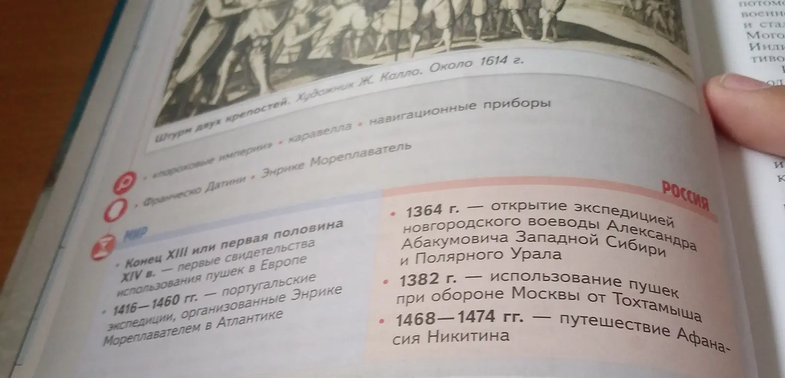 Объясни информацию со страницы учебника по истории