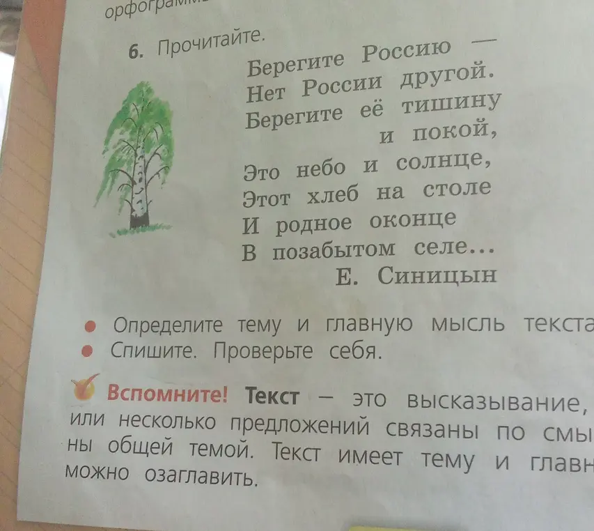 Определи тему и главную мысль текста.