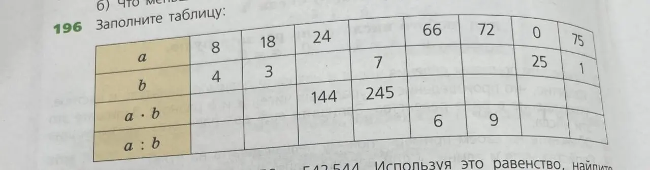 Заполни таблицу