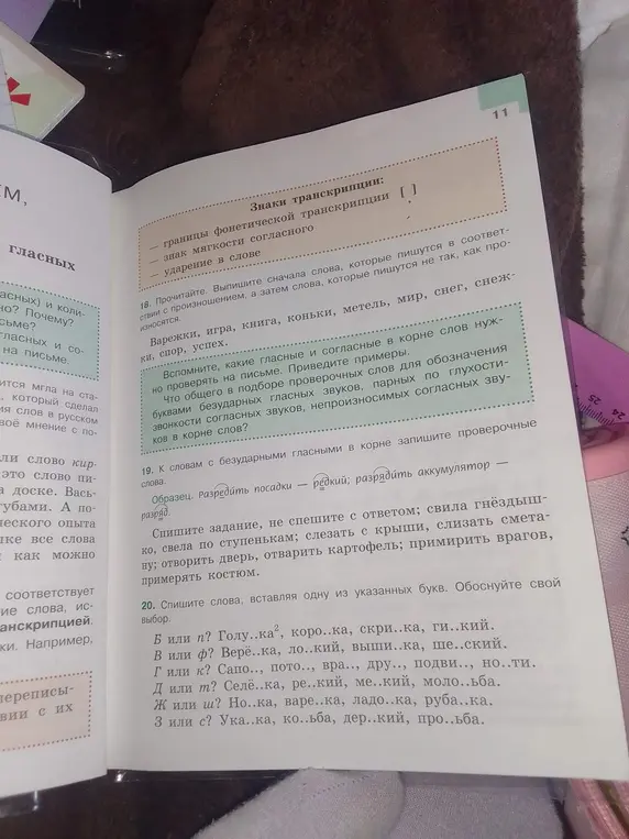 Выпиши сначала слова, которые пишутся в соответствии с произношением, а затем слова, которые пишутся не так, как произносятся.