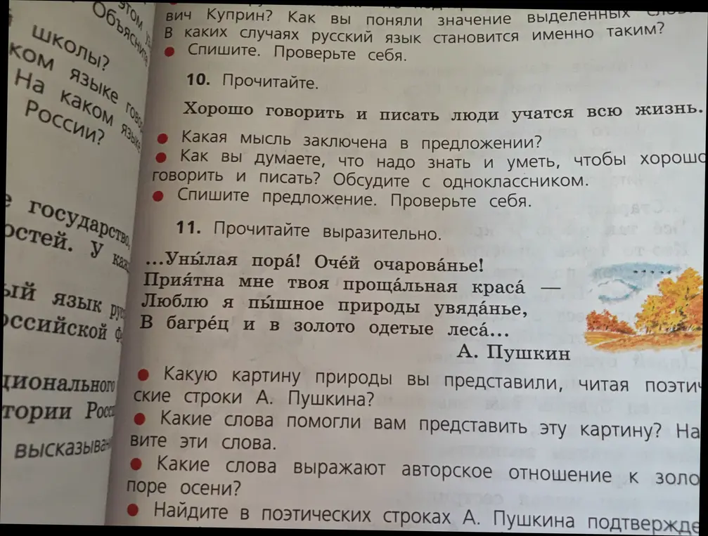 Какая мысль заключена в предложении 'Хорошо говорить и писать люди учатся всю жизнь.'?
