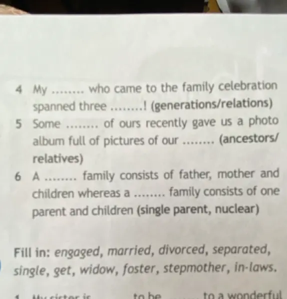 Дополни предложение: Weren't the ... vows beautiful at Anna and Nick's ...? (wedding/marriage)
