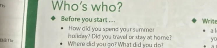 Ответь на вопрос 'How did you spend your summer holiday?'