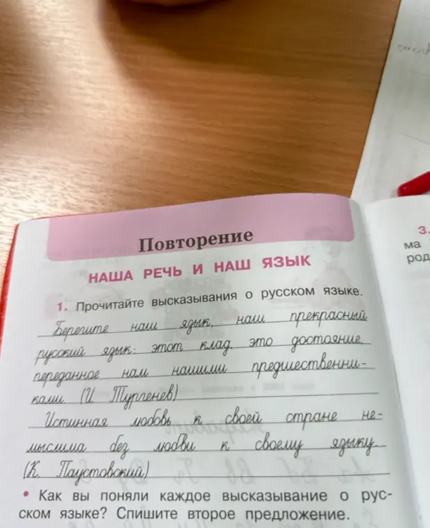Как вы поняли каждое высказывание о русском языке? Спишите второе предложение.