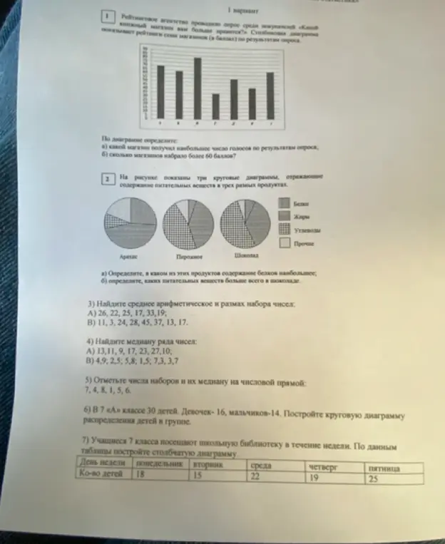 По диаграмме определи: а) какой магазин получил наибольшее число голосов по результатам опроса?
