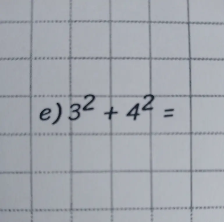Реши пример 3² + 4²