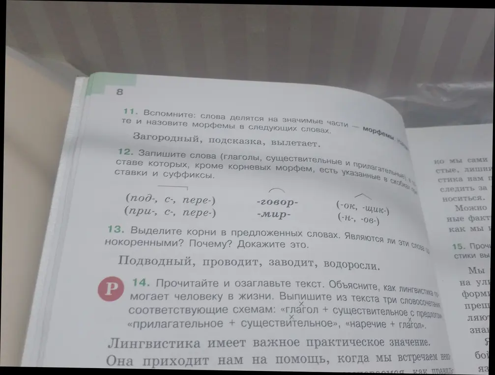 Назови морфемы в словах 'Загородный', 'подсказка', 'вылетает'.