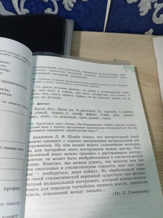 Выполни диктант из упражнения 11: вставь пропущенные буквы в слово Баске..бол