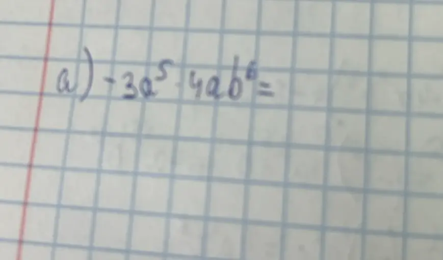 Упрости выражение -3a^5 * 4ab^6
