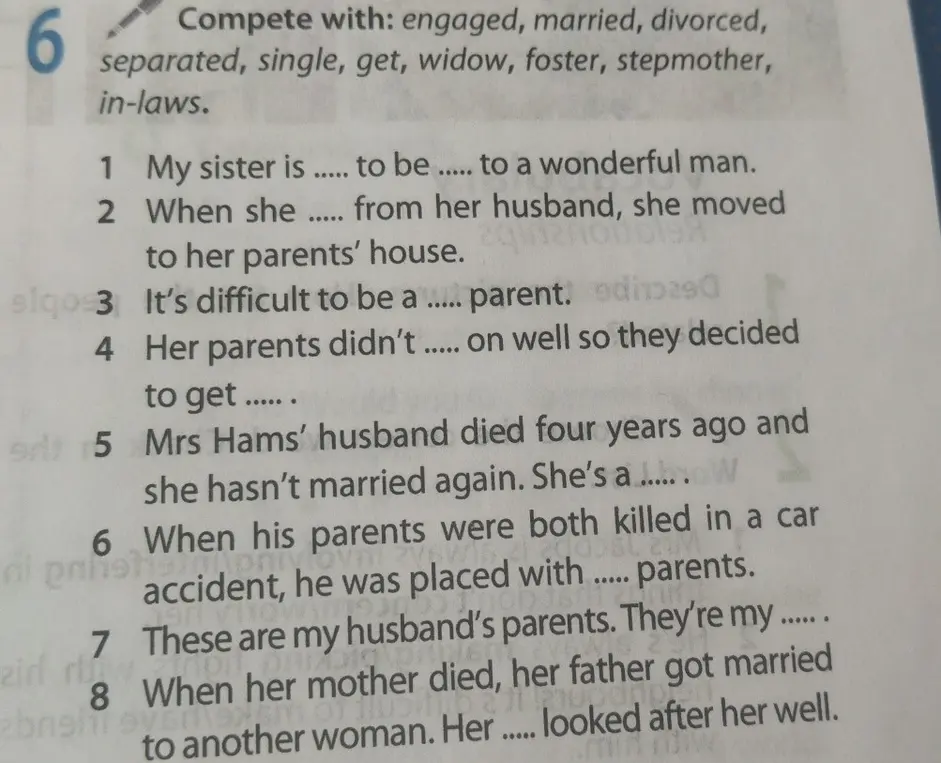 Заполни пропуски в предложении: My sister is ..... to be ..... to a wonderful man.