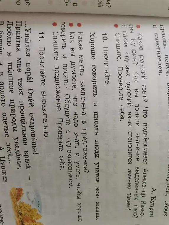 Какая мысль заключена в предложении 'Хорошо говорить и писать люди учатся всю жизнь'?
