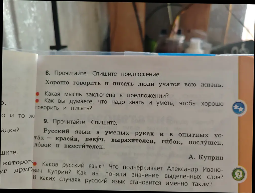 Какая мысль заключена в предложении 'Хорошо говорить и писать люди учатся всю жизнь.'?