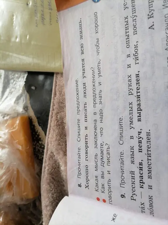 Прочитай и спиши предложение 'Хорошо говорить и писать люди учатся всю жизнь'.
