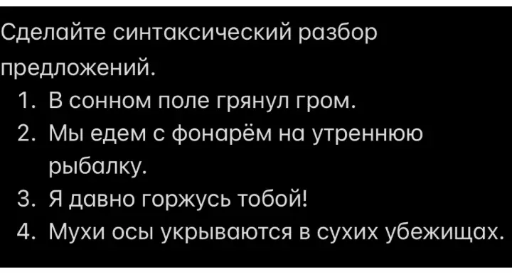 Сделайте синтаксический разбор предложений.