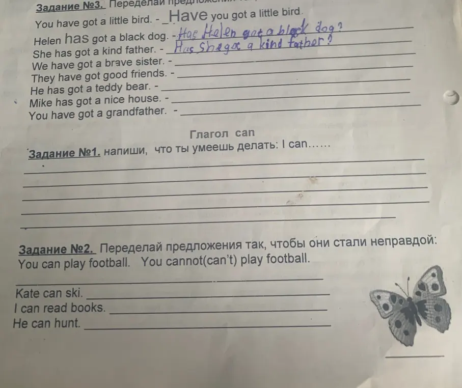 Переделай предложения так, чтобы они стали вопросительными: You have got a little bird.
