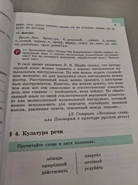 Почему Лев Владимирович Щерба сравнил литературный язык с хорошо настроенным музыкальным инструментом?