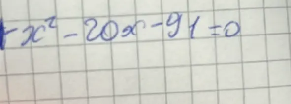 Реши квадратное уравнение x^2 - 20x - 91 = 0