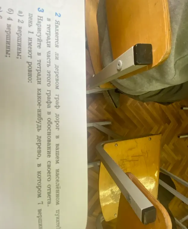 Является ли деревом граф дорог в моём населённом пункте? Нарисуй в тетради какое-нибудь дерево, в котором 7 вершин.