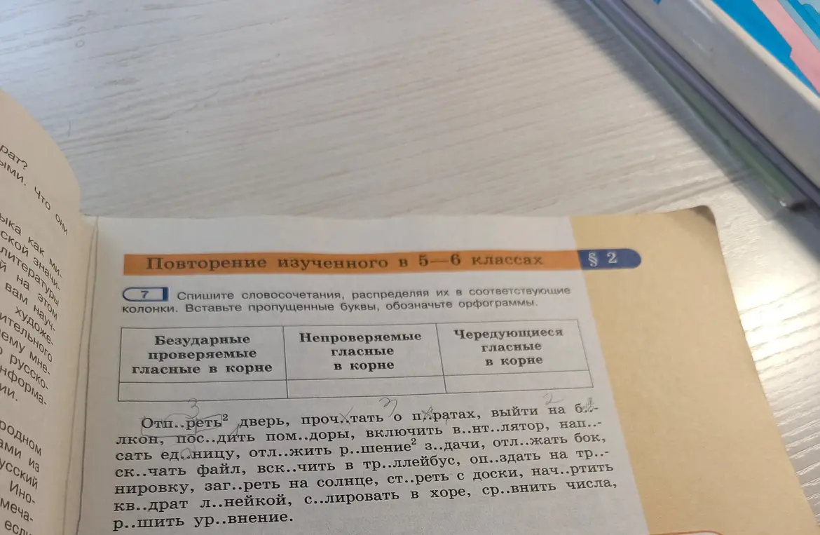 Распредели слова по колонкам с безударными проверяемыми, непроверяемыми и чередующимися гласными в корне.