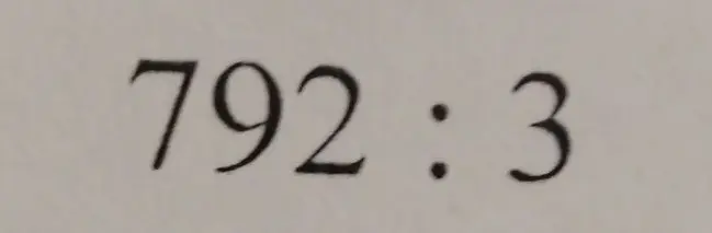 Раздели 792 на 3 столбиком