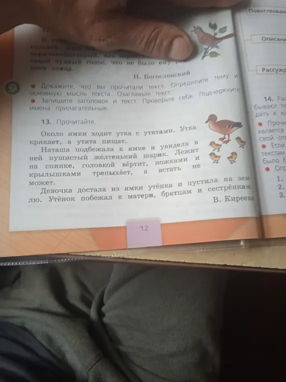 Прочитай текст и подчеркни имена прилагательные