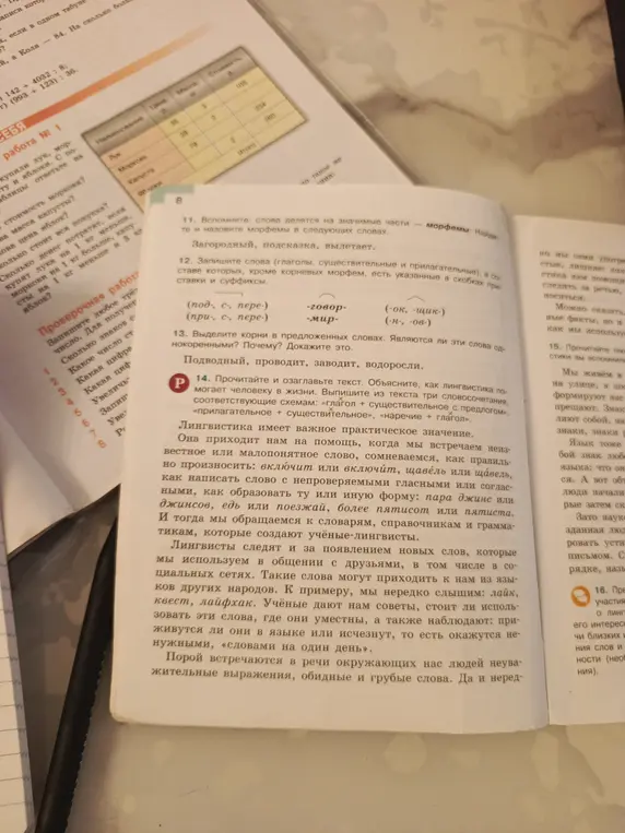 Найди и назови морфемы в словах «Загородный», «Подсказка», «Вылетает».