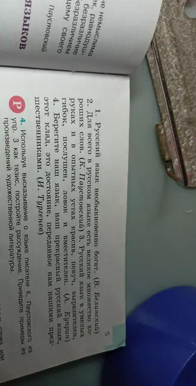 Используй высказывание Паустовского «Для всего в русском языке есть великое множество хороших слов» как тезис и приведи примеры из художественной литературы.
