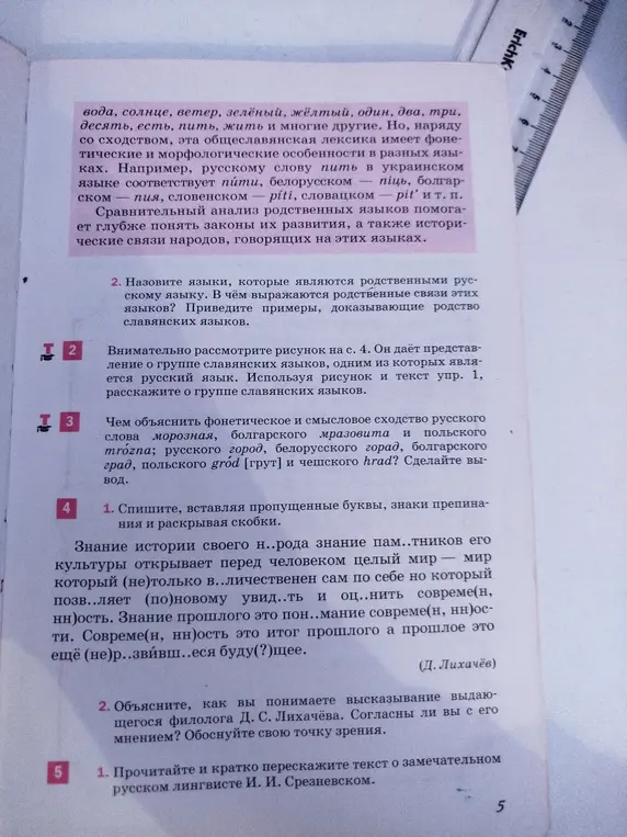 Назови языки, которые являются родственными русскому языку.