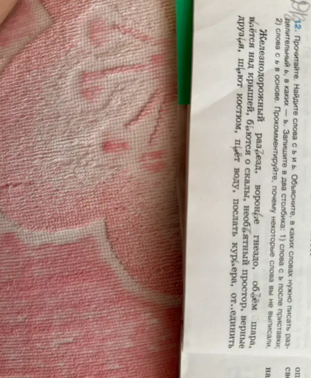 Найди слова с ъ и ь. Объясни, в каких словах нужно писать разделительный ь, в каких – ъ. Запиши в два столбика: 1) слова с ъ после приставки