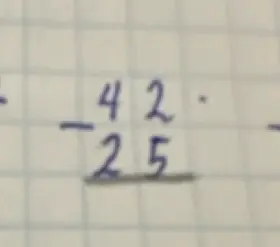 Как решить пример 42 - 25 столбиком?