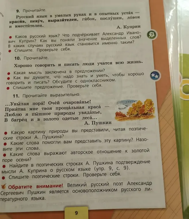 Каков русский язык? Что подчёркивает Александр Иванович Куприн?