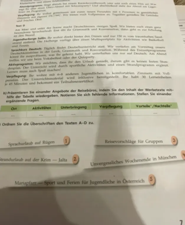 Помоги сопоставить заголовки с текстами A-D
