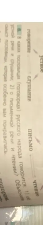 В каких пословицах (поговорках) русского народа говорится об устной речи и слушании?