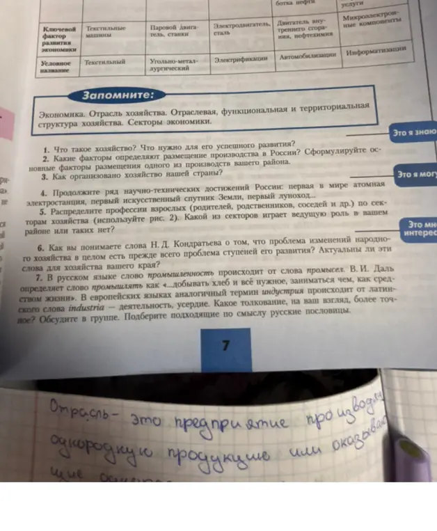 Можешь ли ты ответить на вопросы по экономике: что такое хозяйство и что нужно для его успешного развития?