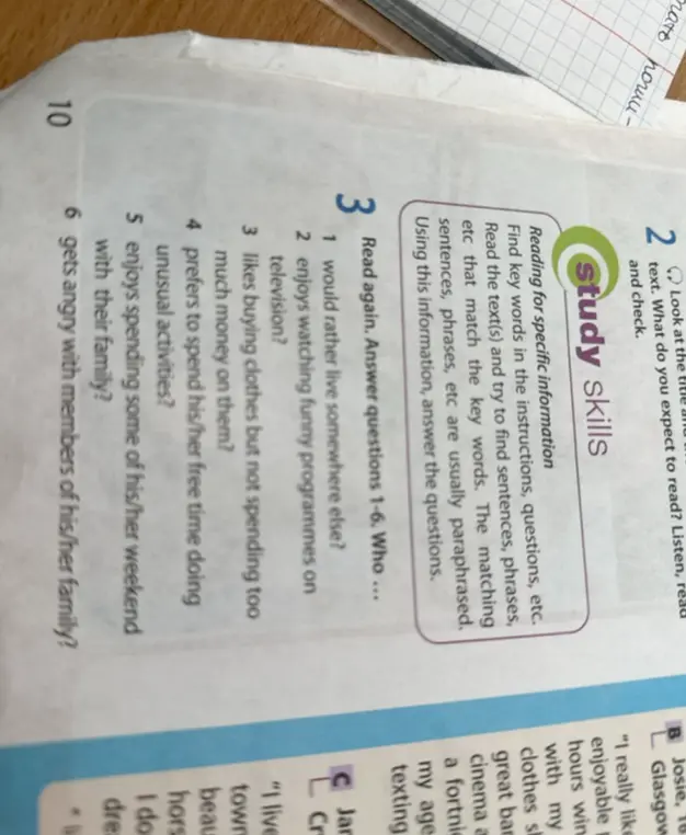 Ответь на вопросы 1-6. Who...