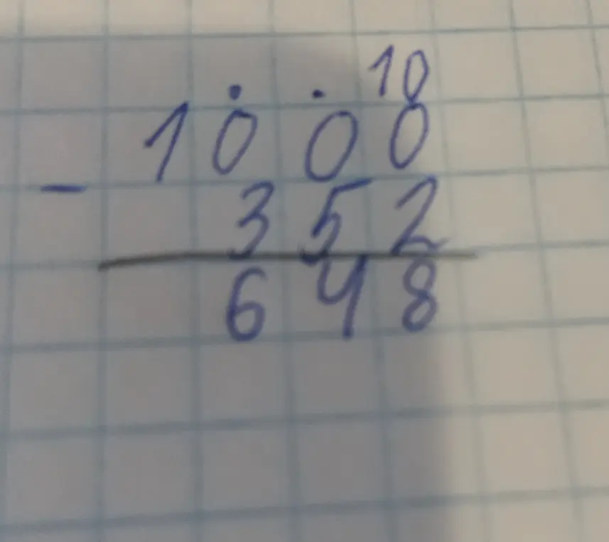Ты показал пример вычитания 3,52 из 10,00 и хочешь, чтобы я объяснил, как это работает
