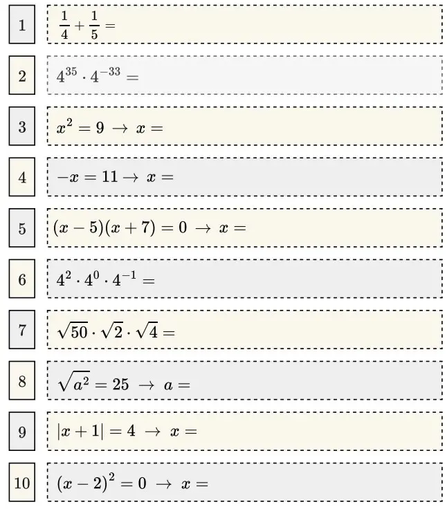 Помоги решить примеры: 1/4 + 1/5 = 