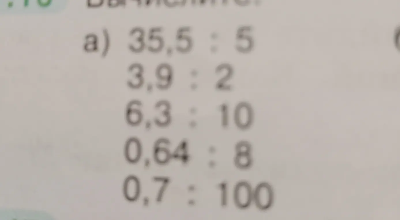 Выполни деление: 35,5 : 5