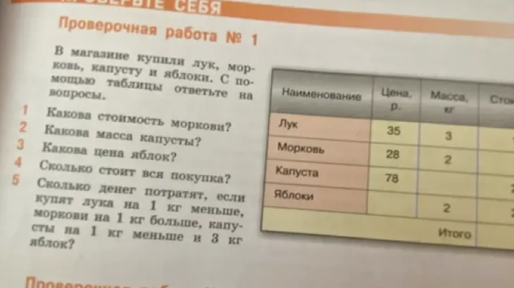 Вычисли, какова стоимость моркови