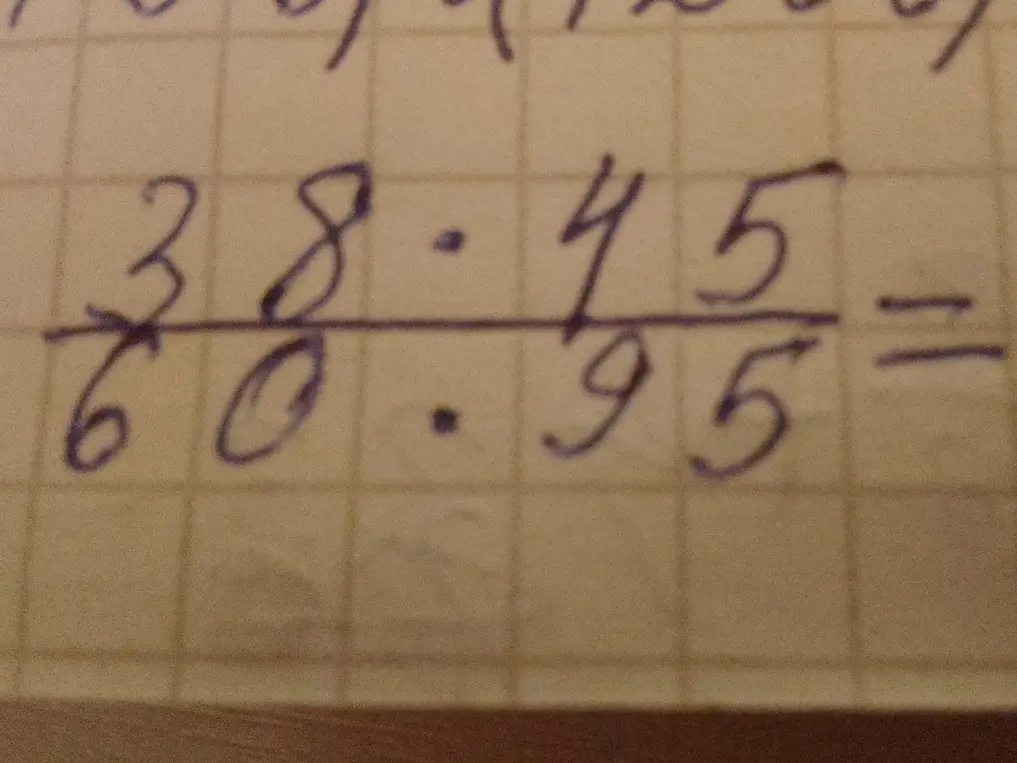 Вычисли значение выражения 3.8 * 4.5 / 60 * 0.95