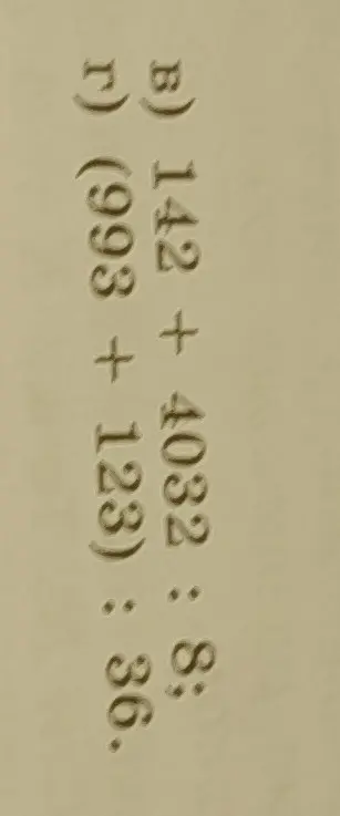Реши примеры: в) 142 + 4032 : 8; г) (993 + 123) : 36