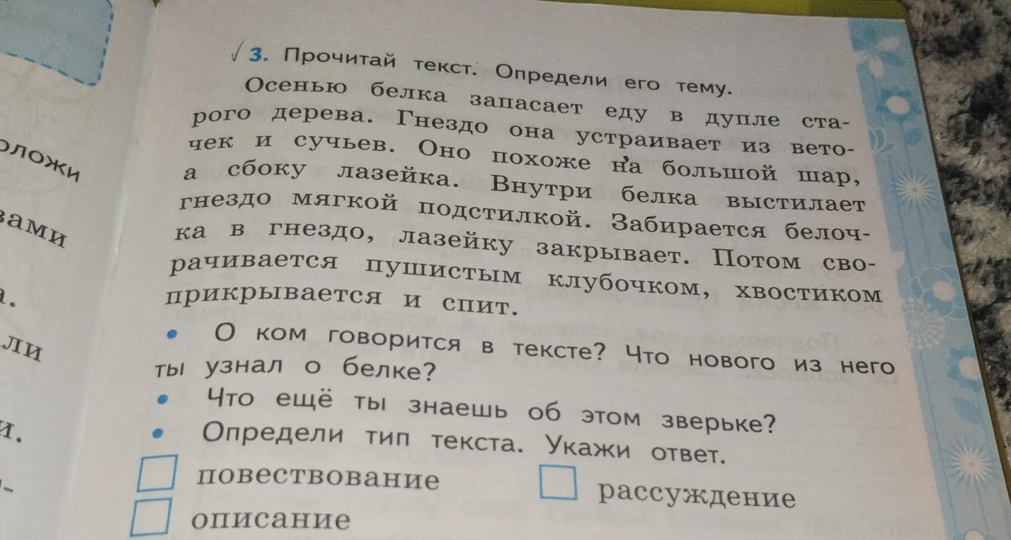 Прочитай текст. Определи его тему.